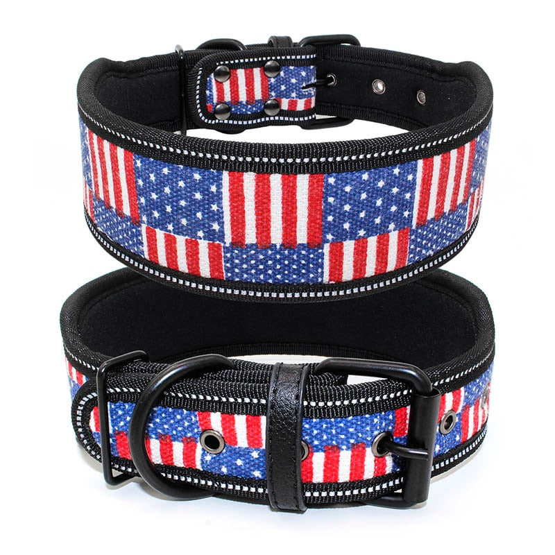 Petgoo Dog Collar Reflective,Adjustable Length,2" Width Soft Lining Padded for Heavy Duty Dog