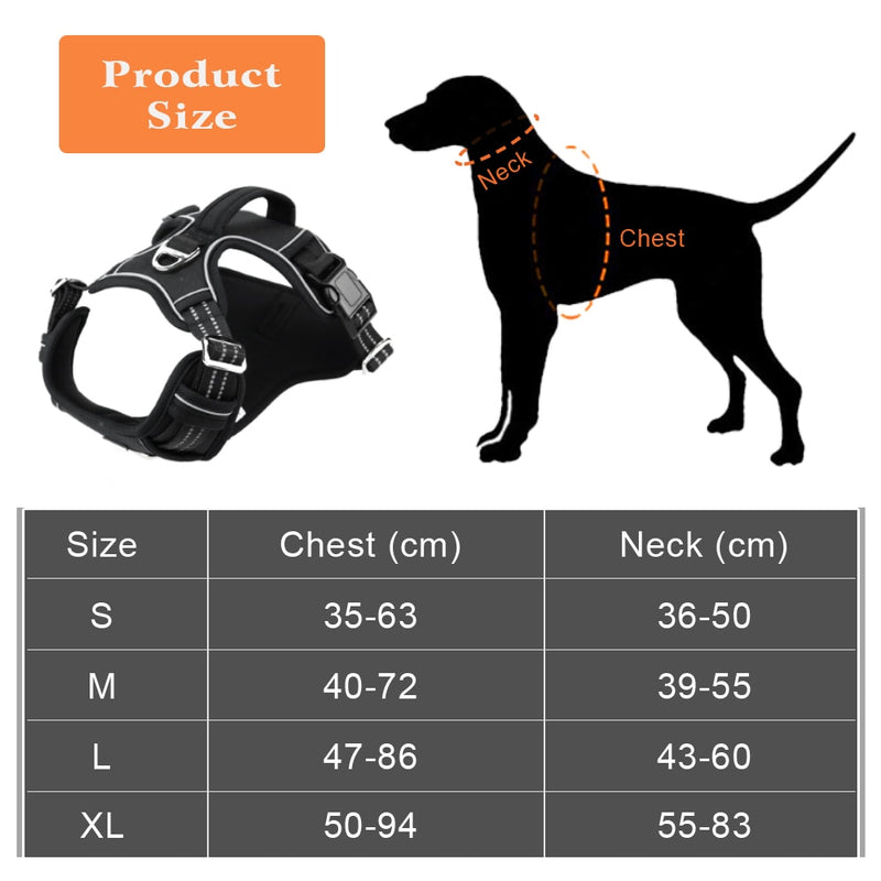 Petgoo 3M Polyester Reflective Front Clip Dog Harness