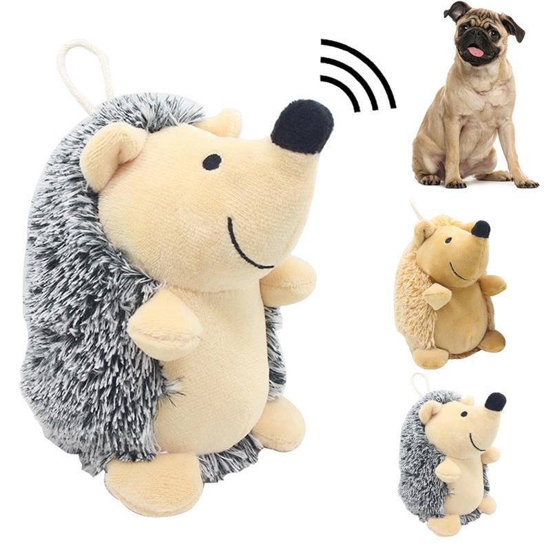 Petgoo Plush Squeaking Hedgehog Dog Toy