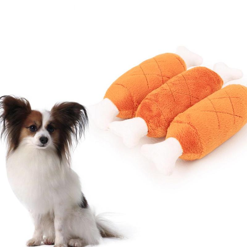 Bones Shape Plush Sound Chew Toys for Cat Dog