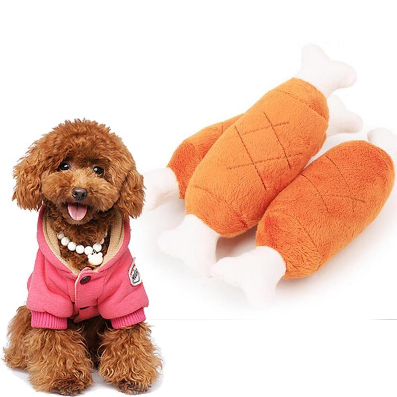 Bones Shape Plush Sound Chew Toys for Cat Dog