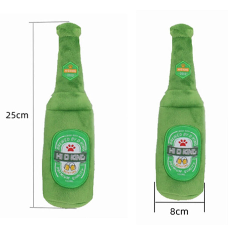 Cute Pet Plush Toy Creative Beer Bottle Cup Pet Squeaky Pet Funny Toys