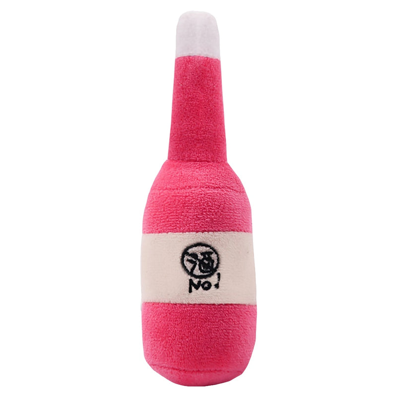 Cute Pet Plush Toy Creative Beer Bottle Cup Pet Squeaky Pet Funny Toys