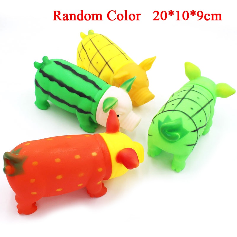 Colorful Screaming Rubber Pig Pet Teasing Squeak Squeaker Chew Toy for Dogs