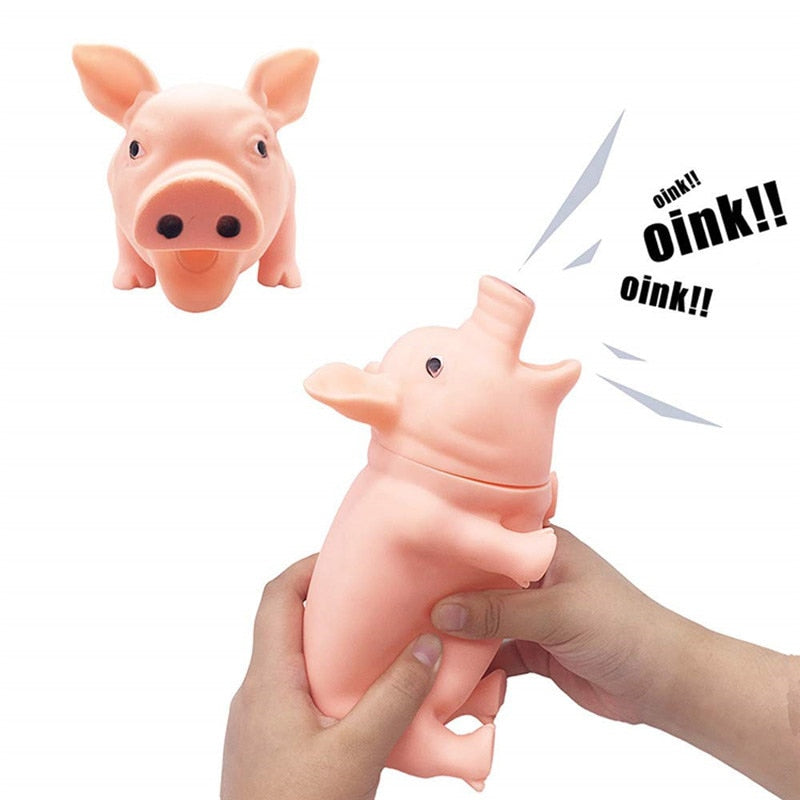 Colorful Screaming Rubber Pig Pet Teasing Squeak Squeaker Chew Toy for Dogs