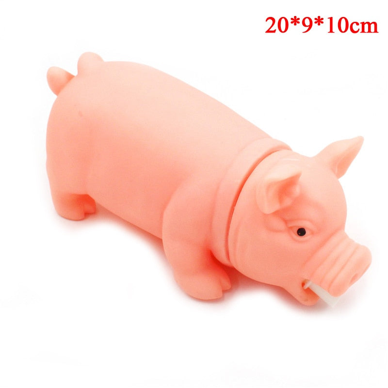 Colorful Screaming Rubber Pig Pet Teasing Squeak Squeaker Chew Toy for Dogs