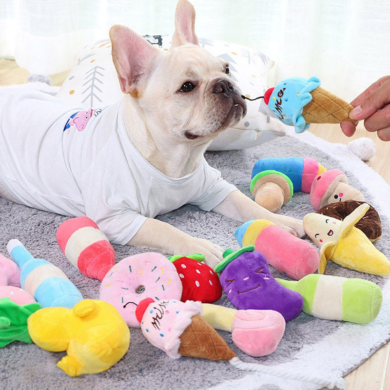 Plush Squeaky Bone Dog Toys Bite-Resistant Clean Dog Chew Puppy Training Toy