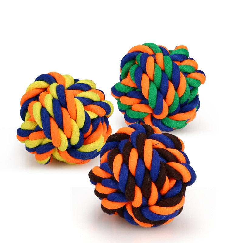 Pet Dog Chew Toys for Small Dogs Cleaning Teeth Rope Knot Ball Toy Playing Animals