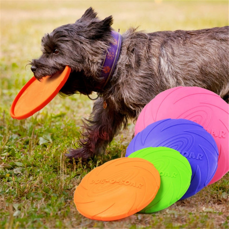 Silicone Flying Saucer Dog Cat Toy Game Discs Resistant Chew Training Toys Supplies