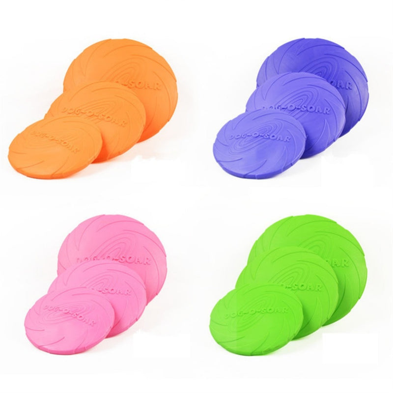 Silicone Flying Saucer Dog Cat Toy Game Discs Resistant Chew Training Toys Supplies