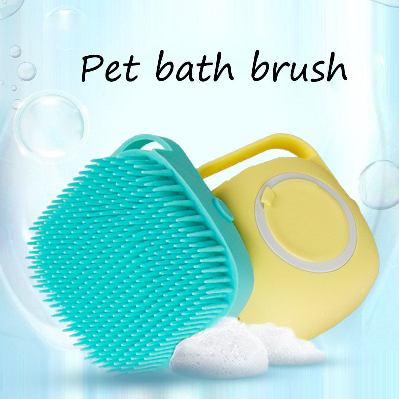 Petgoo Pet Silicone Bath Massage Soft Hair Brush Dog Comb Cat Cleaning Tool Supplies