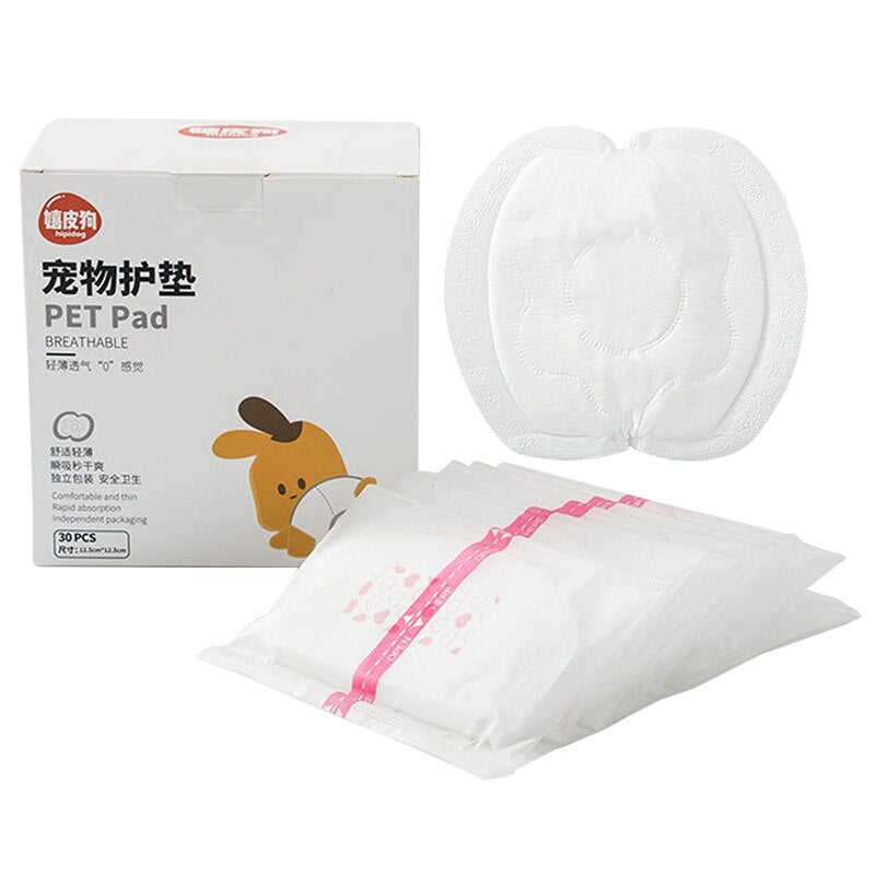 30pcs Dog Diaper Breathable Pet Diaper Pads Male Dog Suspenders