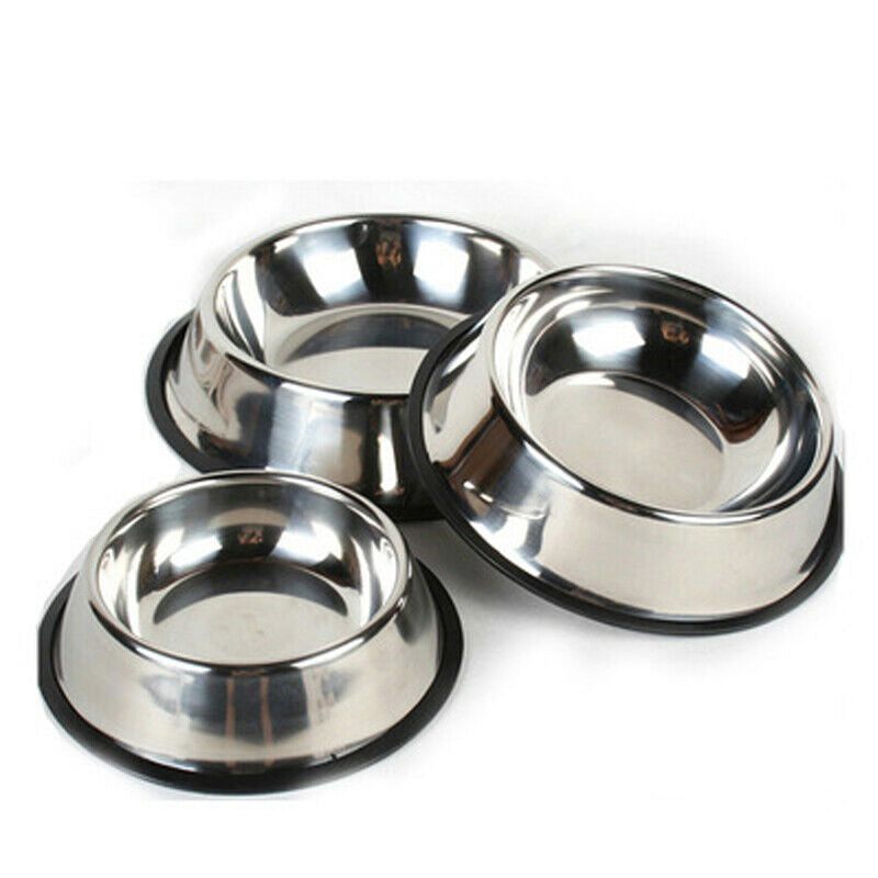 Dog Cat Bowls Stainless Steel Travel Footprint Feeder Water Bowl