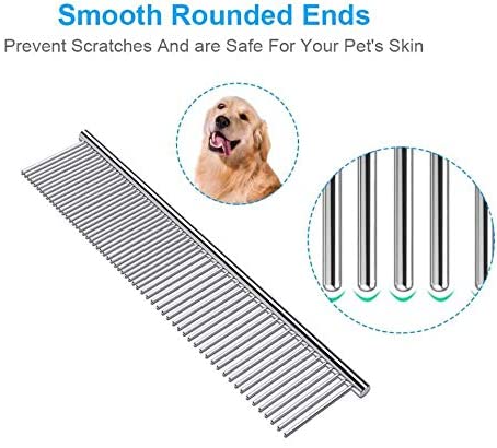 weback Flea Comb for Dogs, Lice Combs,Tick Comb, Cat flea Combs with Durable Teeth for Removing Tear Stains, Fleas, Dandruff, Lice