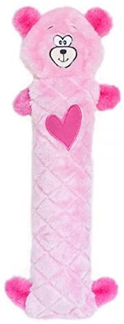 Holiday Tough No Stuffing Squeaky Plush Dog Toy with Crinkle Head and Tail