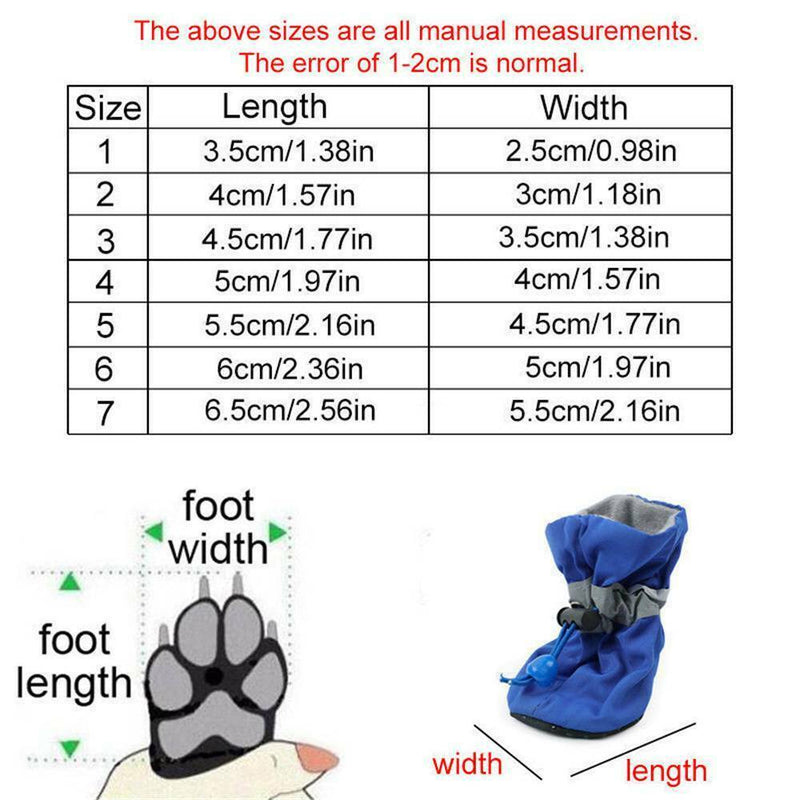 4Pcs Dog Boots Shoes Anti Slip Waterproof Puppy Rain Pet Cat Pet Socks S/M/L/XL