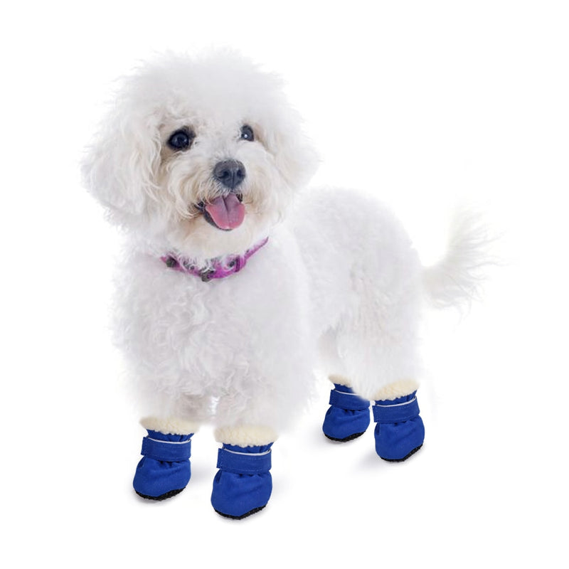 4pcs Pet Dog Shoes Waterproof Winter Dog Boots Socks Anti-slip