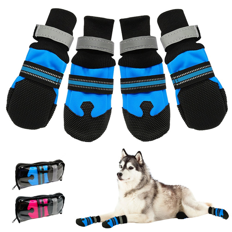 4pcs Waterproof Winter Pet Dog Shoes Anti-slip Snow Pet Boots Paw Protector