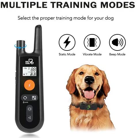 Dog Training Collar - Rechargeable Dog Shock Collar with Beep, Vibration and Shock Training Modes, Rainproof Training Collar, Long Remote Range, Adjustable Shock Levels Dog Training Set