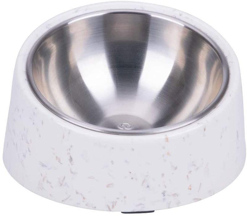 Mess Free 15° Slanted Bowl for Dogs and Cats, Tilted Angle Bulldog Bowl Pet Feeder, Non-Skid & Non-Spill, Easier to Reach Food