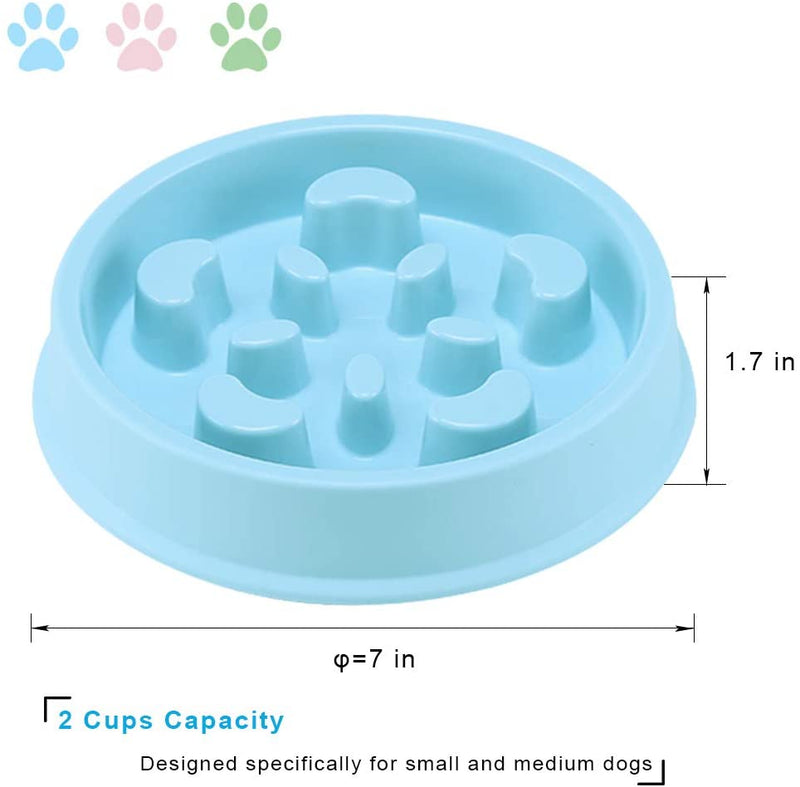 Slow Feeder Dog Bowl Fun Feeder No Chocking Slow Feeder Bloat Stop Dog Food Water Bowl with Funny Pattern