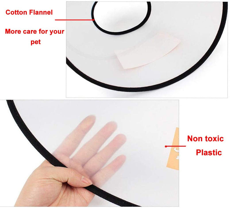 Dog Cone Adjustable Pet Cone Pet Recovery Collar Comfy Pet Cone Collar Protective Collar for After Surgery Anti-Bite Lick Wound Healing Safety Practical Plastic E-Collar for Dogs and Cats