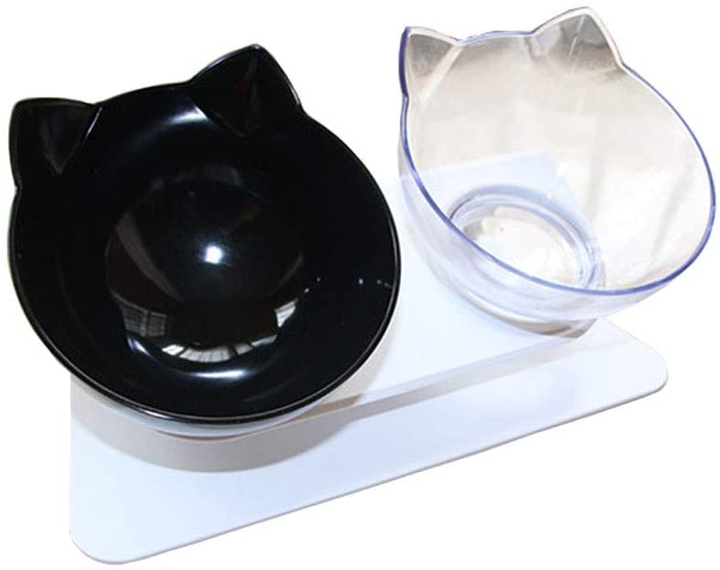 Pet Food Water Feeder Bowl, 15° Tilted Pet Bowl Stress-Free Suit for Cats Small Dogs