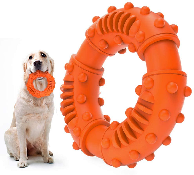 Durable Dog Chew Toy - Toughest Natural Rubber - Texture Nub Dog Toys for All Aggressive Chewers Large Dogs Puppy - Fun to Chew, Dental Care, Training, Teething