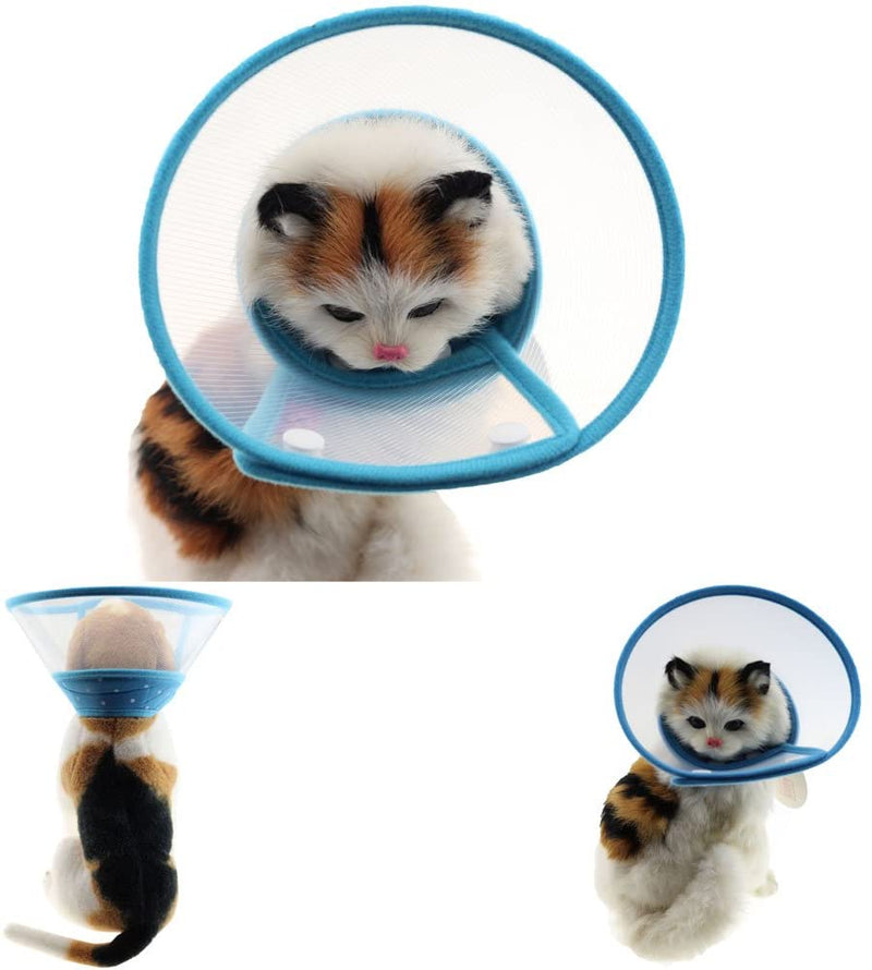 Pet Plastic Clear Cone Recovery E-Collar with Dots Design Soft Edge for Small Dogs & Cats