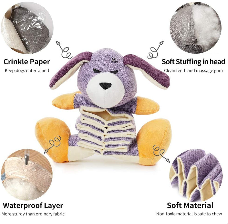 Dog Toys Plush Dog Toys Partial Stuffed Animal with Crinkle Paper Relieve Boredom for Large and Medium Dogs