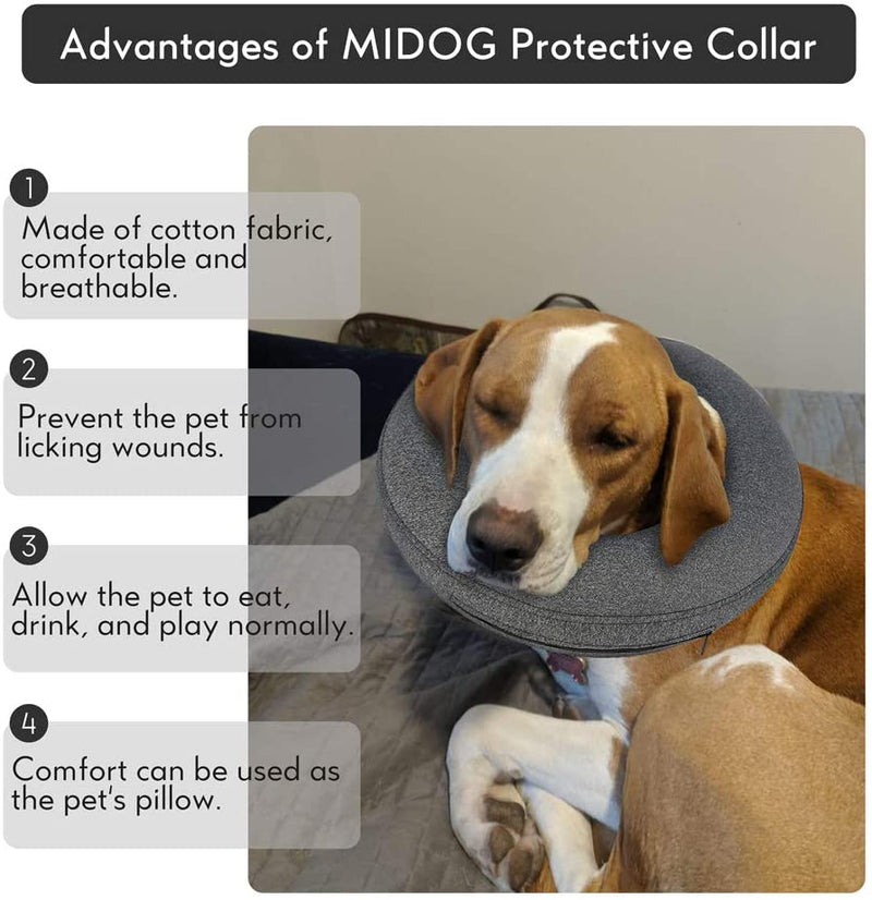 Pet Inflatable Collar for After Surgery,Soft Protective Recovery Collar Large Dog Cone for Dogs to Prevent from Touching Stitches, Wounds and Rashes