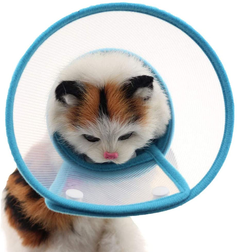 Pet Plastic Clear Cone Recovery E-Collar with Dots Design Soft Edge for Small Dogs & Cats