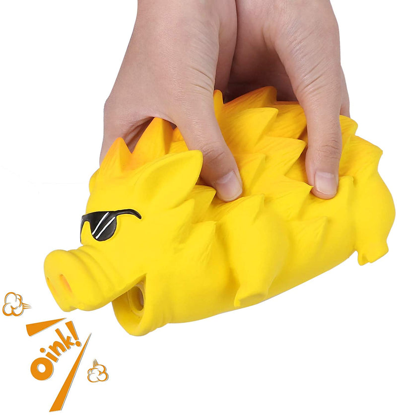 Dog Squeaky Chew Toys for Aggressive Chewers Large Breed Rubber Pig Indestructible Tough Interactive Large Medium Small Food Grade Pet Puppy Toy