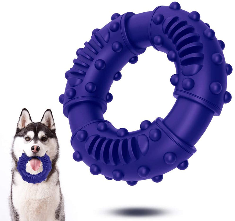 Durable Dog Chew Toy - Toughest Natural Rubber - Texture Nub Dog Toys for All Aggressive Chewers Large Dogs Puppy - Fun to Chew, Dental Care, Training, Teething