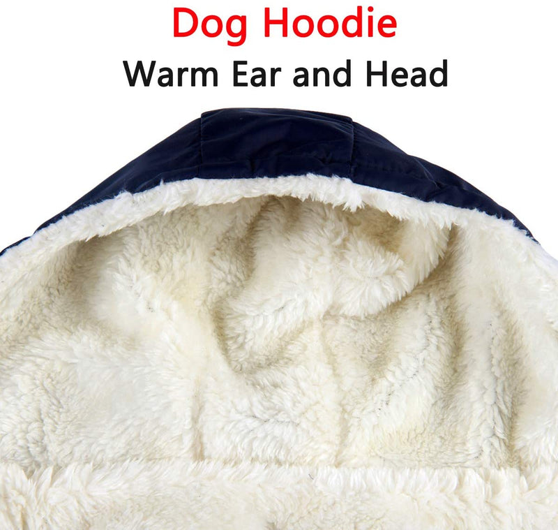 Fleece and Cotton Lining Extra Warm Dog Hoodie in Winter,Small Dog Jacket Puppy Coats with Hooded