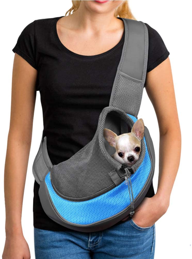 Pet Dog Sling Carrier Breathable Mesh Travel Safe Sling Bag Carrier for Dogs Cats