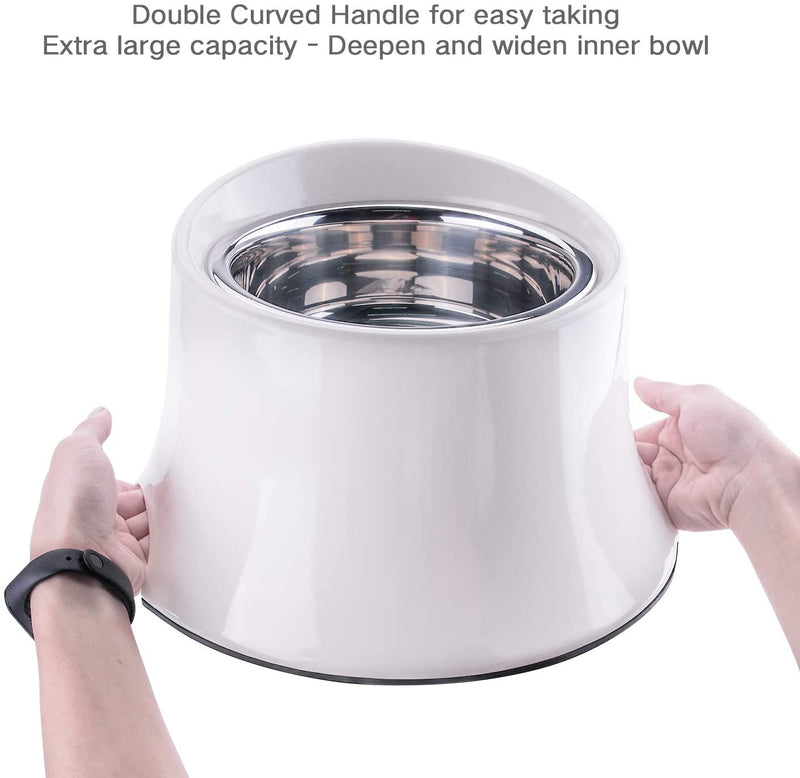 Dog Bowl Raised Dog Feeder for Food and Water, Non Spill Edges & Non Skid Sturdy Melamine Stand, Reduce Neck Stress, Less Regurgitating and Vomiting