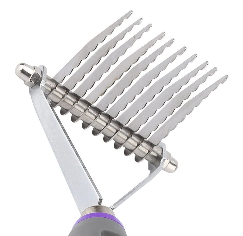 Dog Grooming Comb Hair Removal Rake Kitten Brush Non-Slip Handle Cat