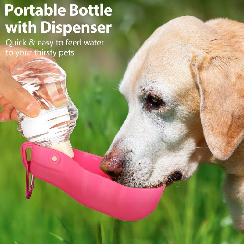 Dog Water Bottle Pet Travel Water Bottle with Foldable Bowl Holder Drink Cup Tray Stand Attachment Dog Cat Travel Drink Bottle Bowl, Pet Outdoor Drinking Cup