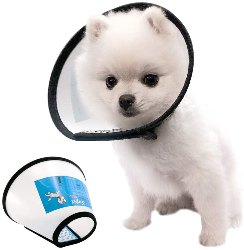 Dog Cone Adjustable Pet Cone Pet Recovery Collar Comfy Pet Cone Collar Protective Collar for After Surgery Anti-Bite Lick Wound Healing Safety Practical Plastic E-Collar for Dogs and Cats