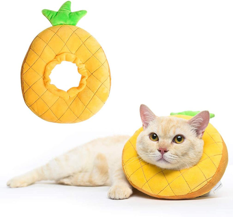 Cat Recovery Collar Soft Cute Pineapple Neck Cone After Surgery Adjustable Pet