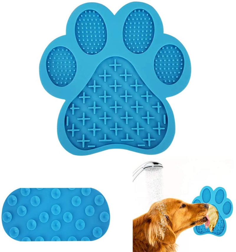 Mat for Dogs | Slow Feeder | Dog Lick Mat for Anxiety | Dog Lick Pad for Treats & Grooming | Use in Shower and Bath With Super Suction Cup Holds on Wall and Floor | Great for Pet Training