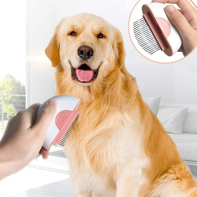 2-in-1 Cat Comb Dog Grooming Brush Hair Removal Shedding Cleaning Massage