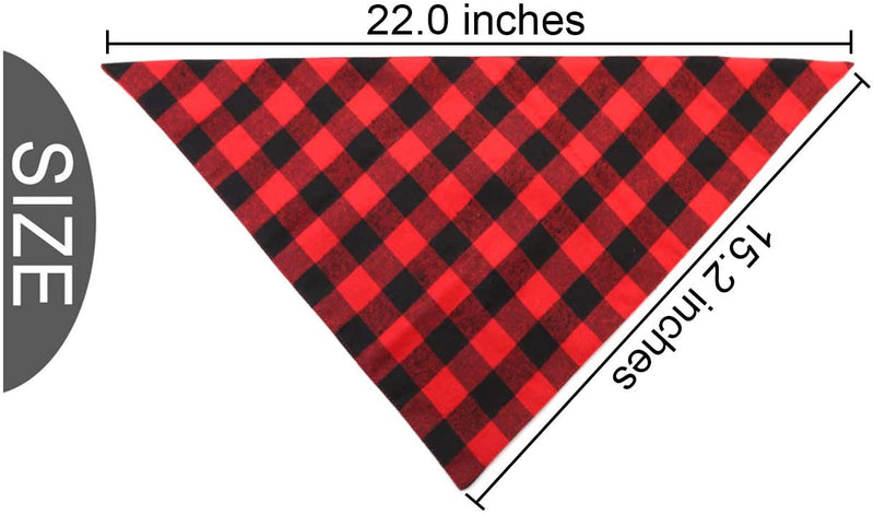 Dog Bandana Christmas Classic Plaid Pet Bandana Scarf Triangle Bibs Kerchief Set Pet Costume Accessories Decoration for Small Medium Large Dogs Cats Pets (S, Red Plaid + Green Plaid)