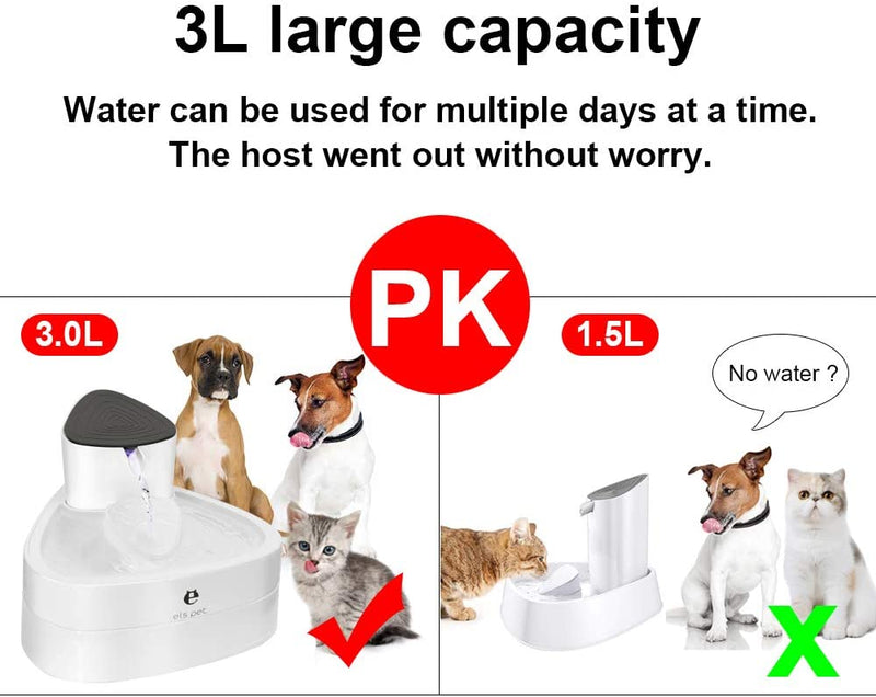 3L Cat Water Fountain Quiet Automatic Pet Water Dispenser For Cats Dogs