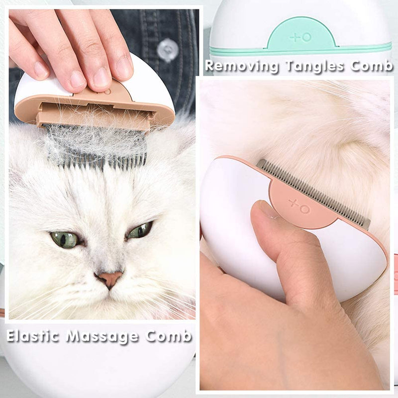 2-in-1 Cat Comb Dog Grooming Brush Hair Removal Shedding Cleaning Massage