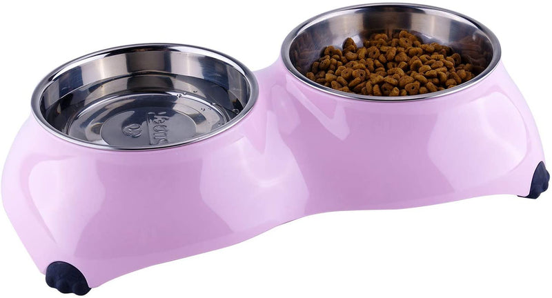 Dog Cat Bowls Melamine Stand Stainless Steel Pet Bowls for Small Medium Large Dogs and Cats