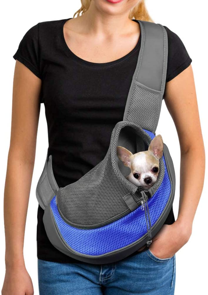 Pet Dog Sling Carrier Breathable Mesh Travel Safe Sling Bag Carrier for Dogs Cats