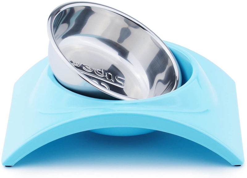 Dog Cat Bowl Double Stainless Steel Double Bowl for Food and Water Feeder