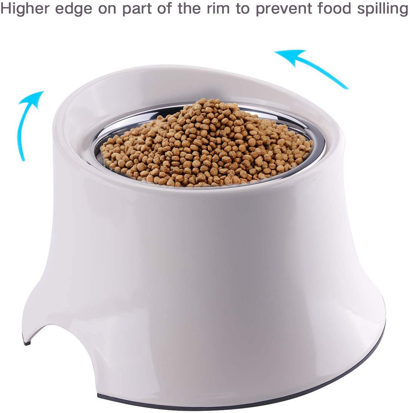 Dog Bowl Raised Dog Feeder for Food and Water, Non Spill Edges & Non Skid Sturdy Melamine Stand, Reduce Neck Stress, Less Regurgitating and Vomiting